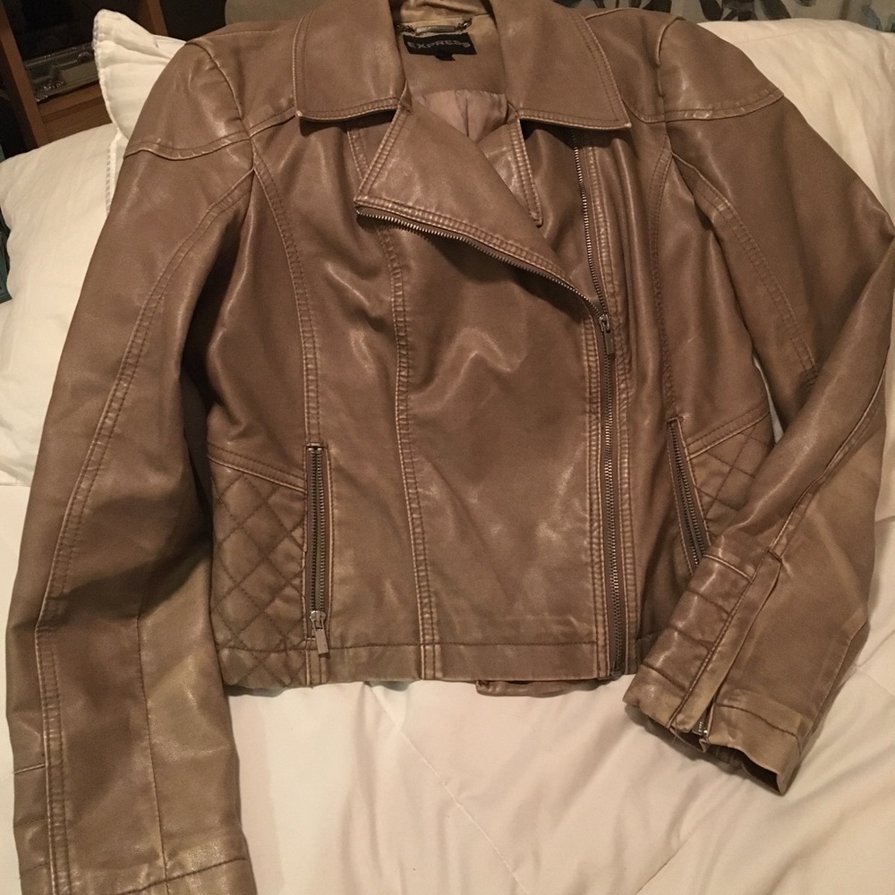 Faux Leather Bomber Jacket